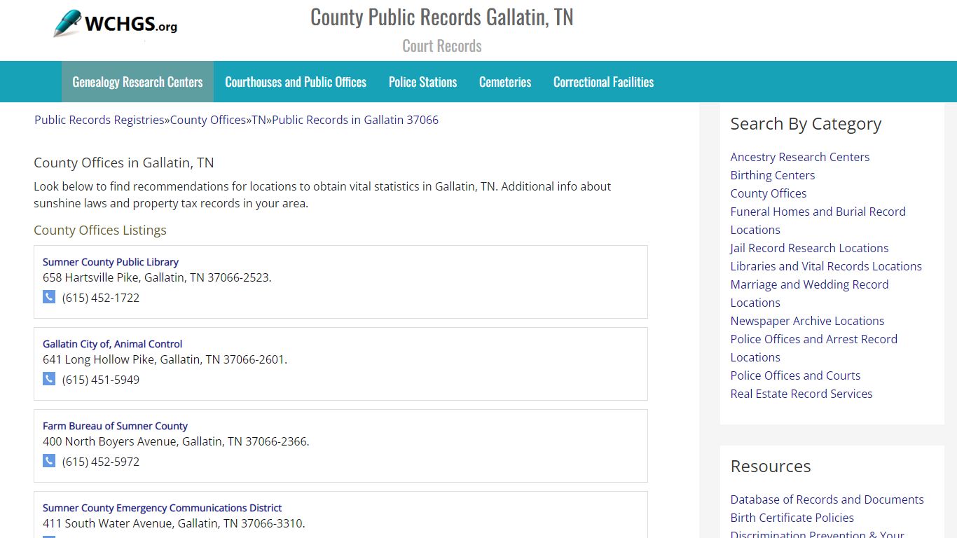 County Public Records Gallatin, TN - Court Records